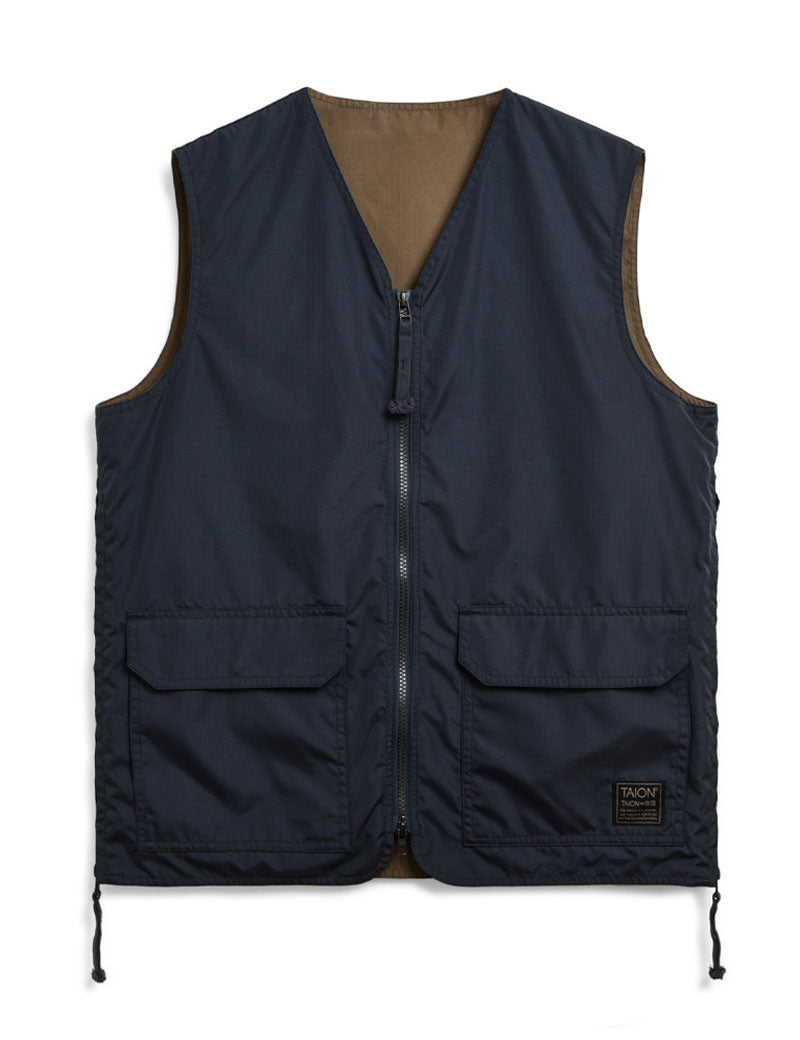Taion Military Reversible V Neck Vest Dark Navy