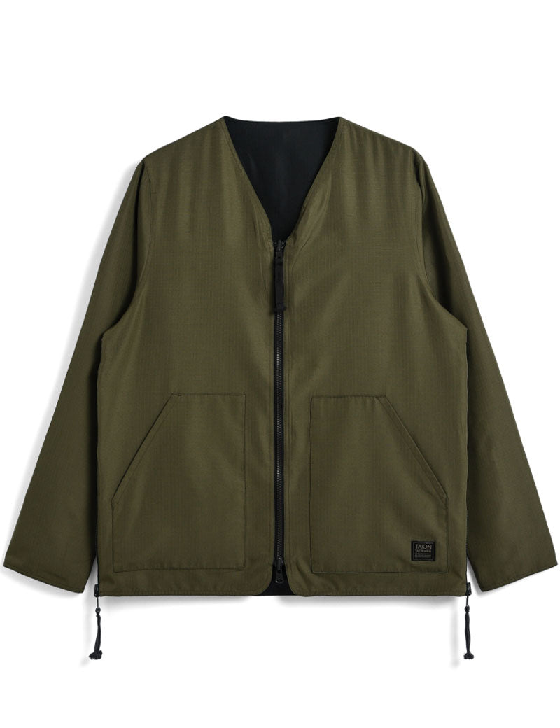 Taion Military Reversible V Neck Cardigan Black