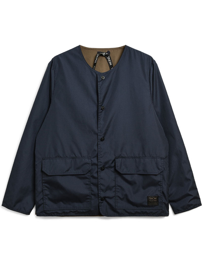 Taion Military Reversible Crew Neck Cardigan Dark Navy