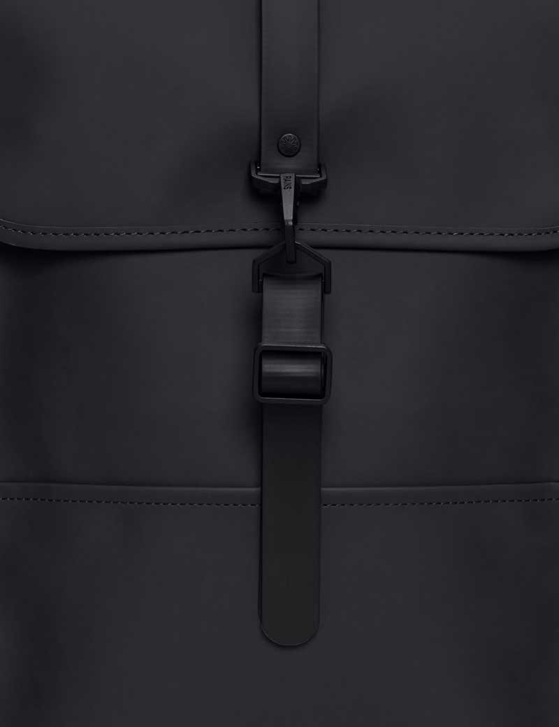 Rains Backpack Black 13000 Clasp