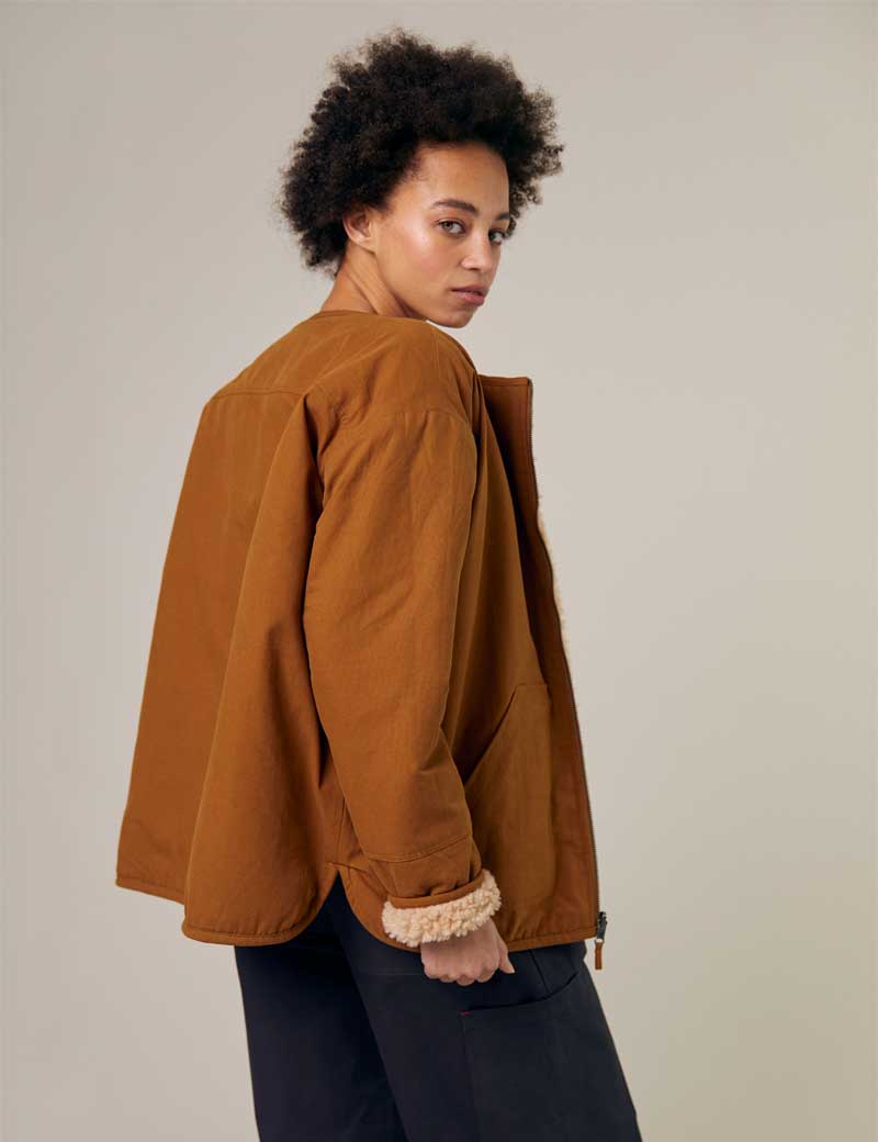 Sideline Arc Coat Natural Shearling