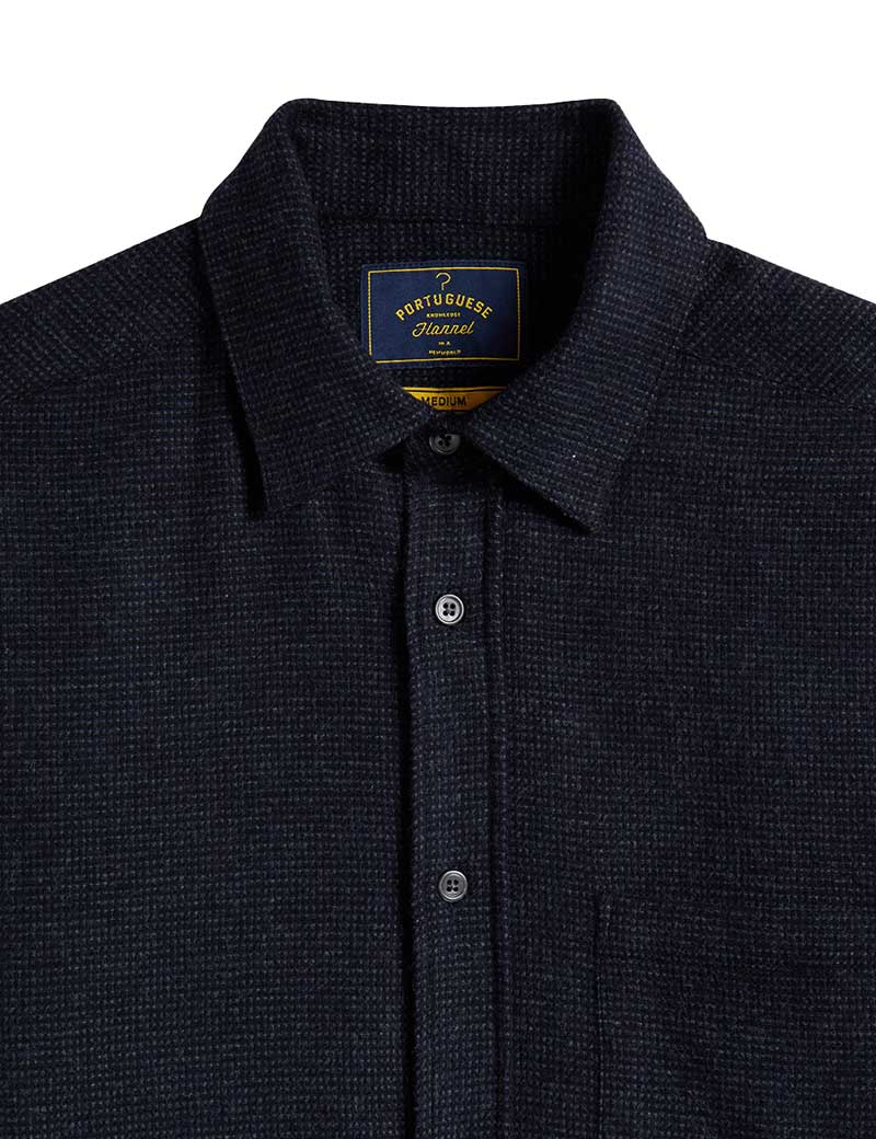 Portuguese Flannel Sounds Micro Check Shirt Grey