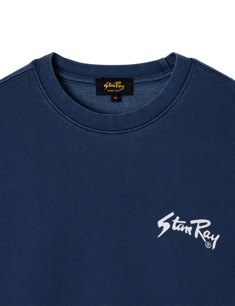 Stan Ray OG Crew Sweatshirt Navy Collar and chest print