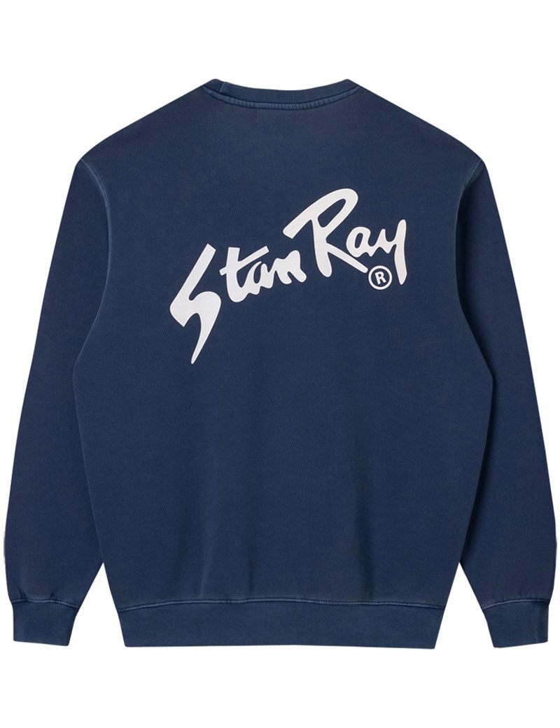 Stan Ray OG Crew Sweatshirt Navy Back View and Print