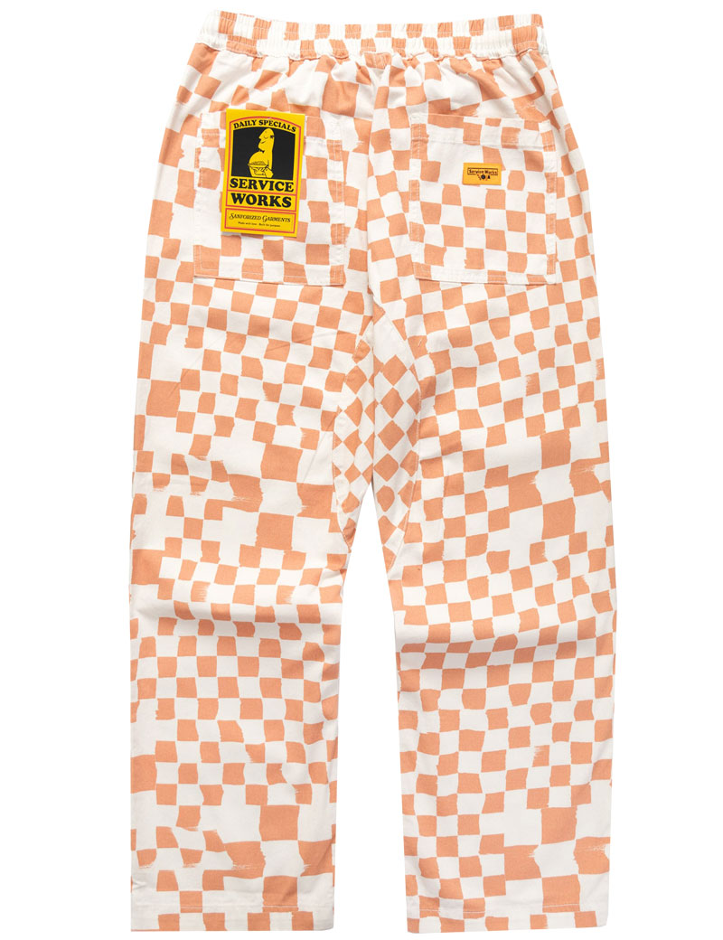 Service Works Printed Chef Pants Salmon Checker