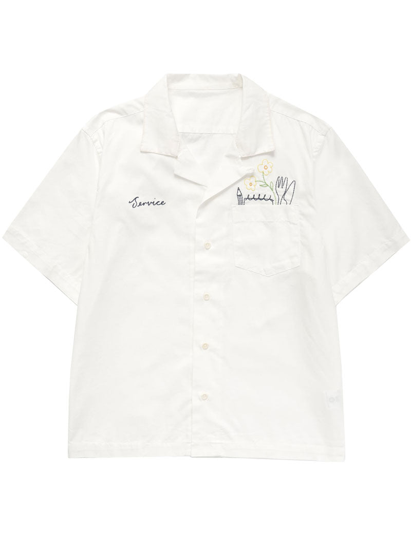 Service Works Light Twill Necessities Short Sleeve Shirt Off White