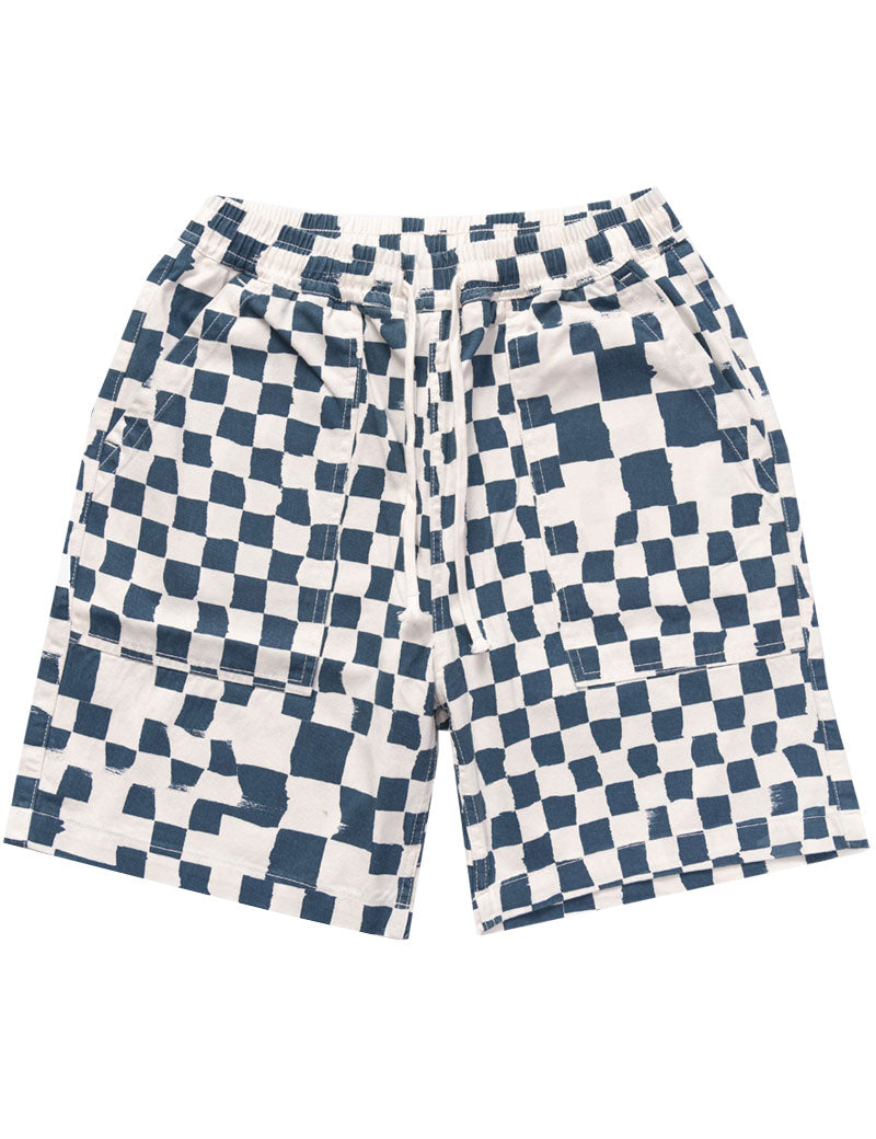 Service Works Printed Chef Shorts Teal Checker