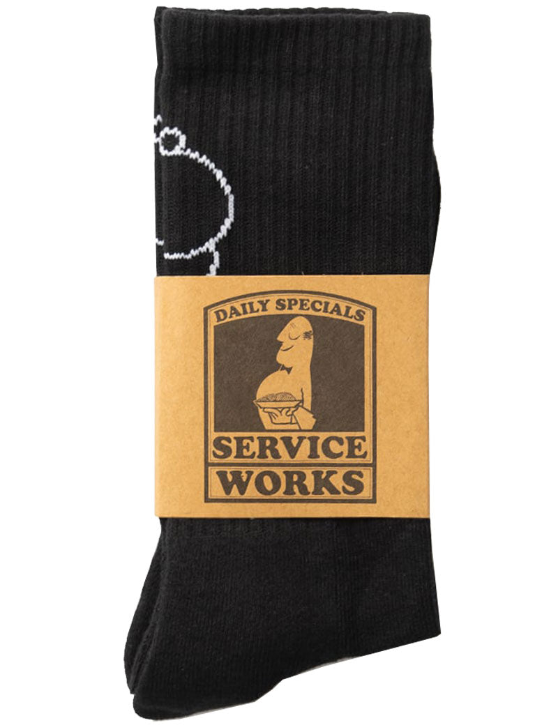 Service Works Salt + Pepper Socks Black