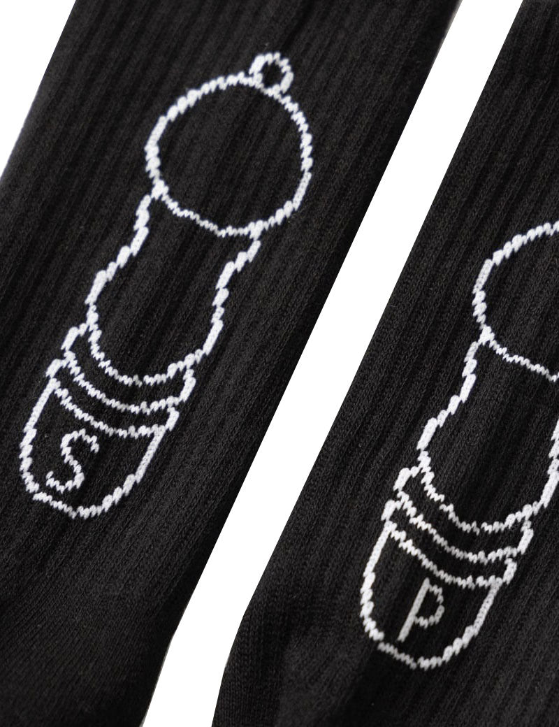 Service Works Salt + Pepper Socks Black