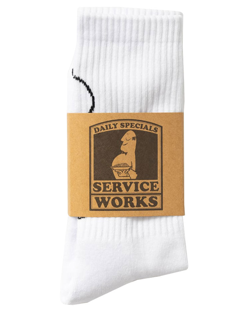 Service Works Salt + Pepper Socks White