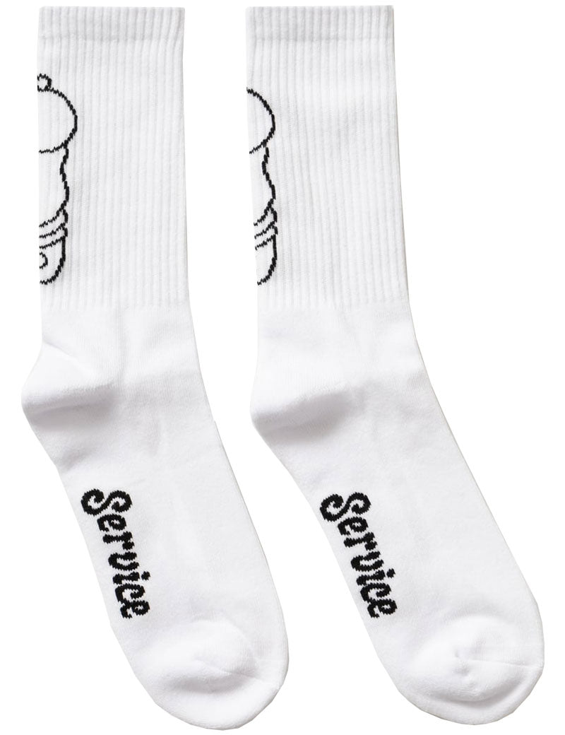 Service Works Salt + Pepper Socks White