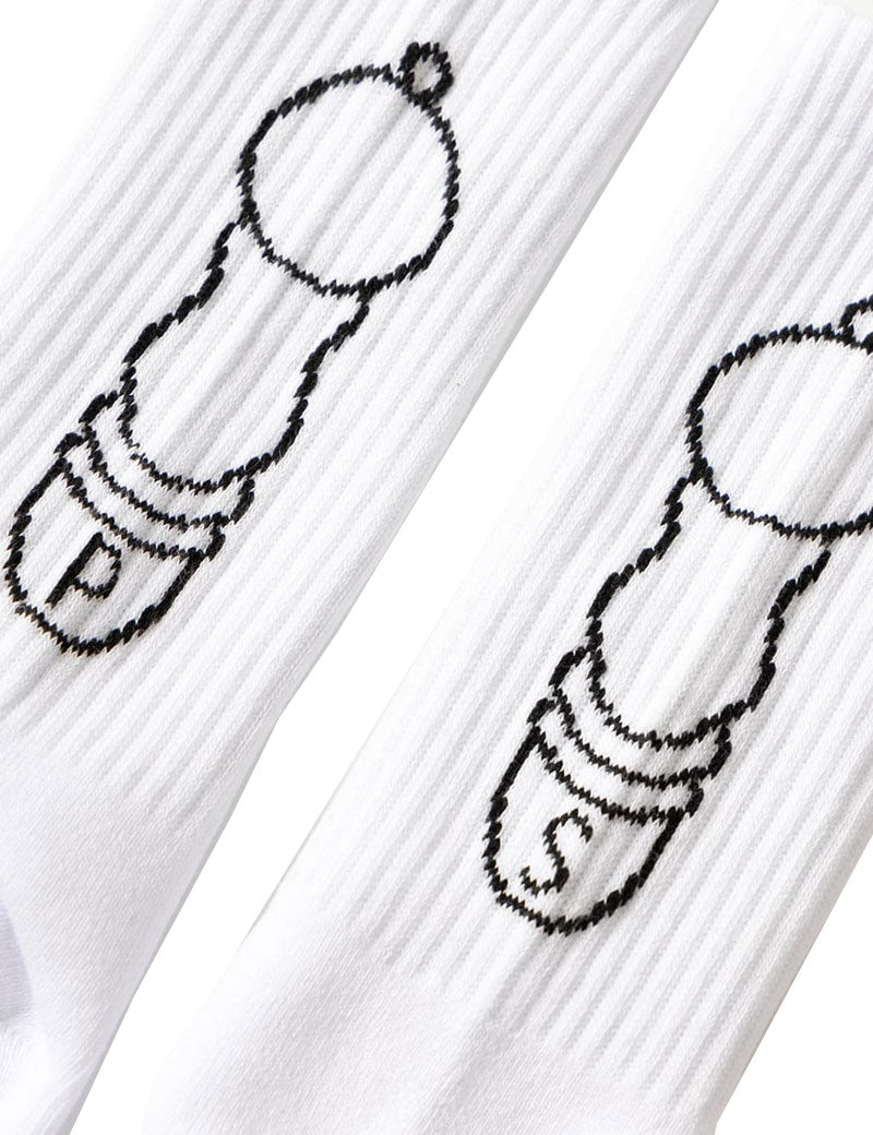 Service Works Salt + Pepper Socks White