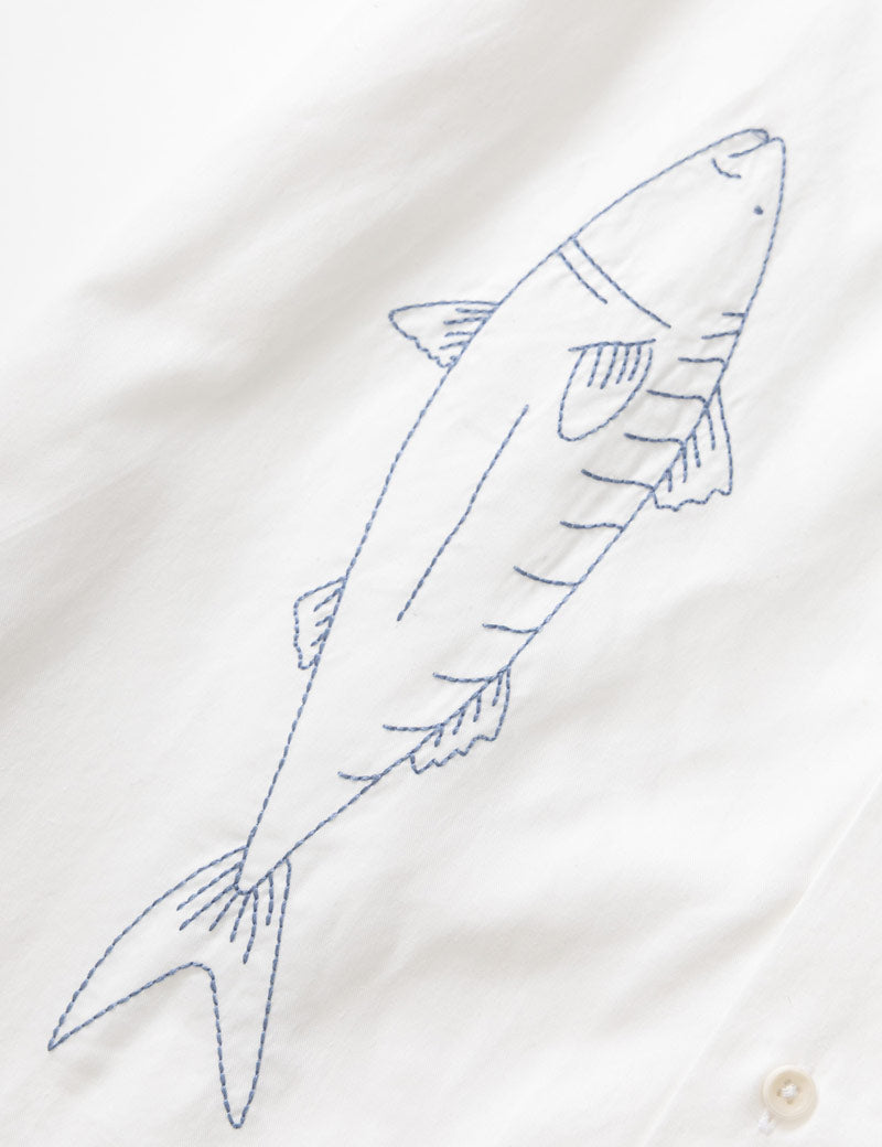 Service Works Mackerel Shirt Off White Embroidery