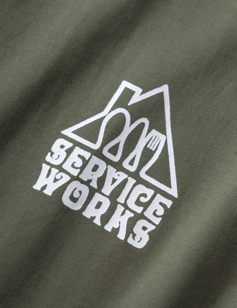 Service Works Home Comforts Tee Olive Chest Print