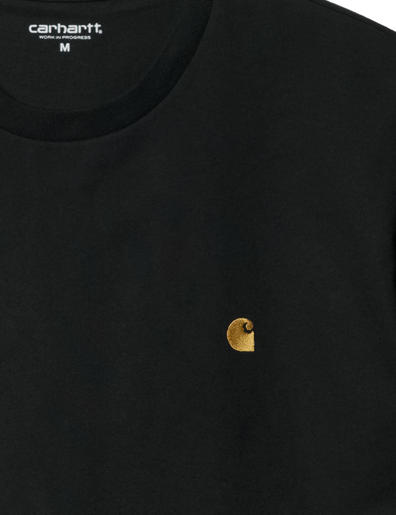 Carhartt Wip Chase Short Sleeve T-Shirt Black Gold