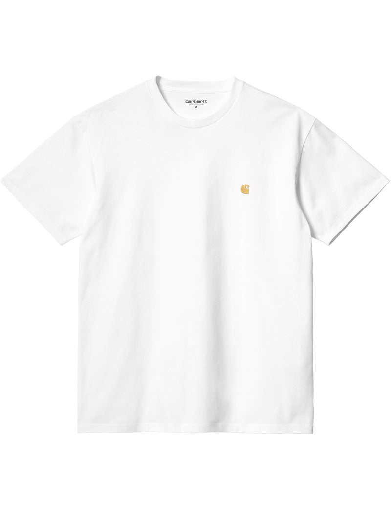 Carhartt Wip Chase Short Sleeve T-Shirt White Gold