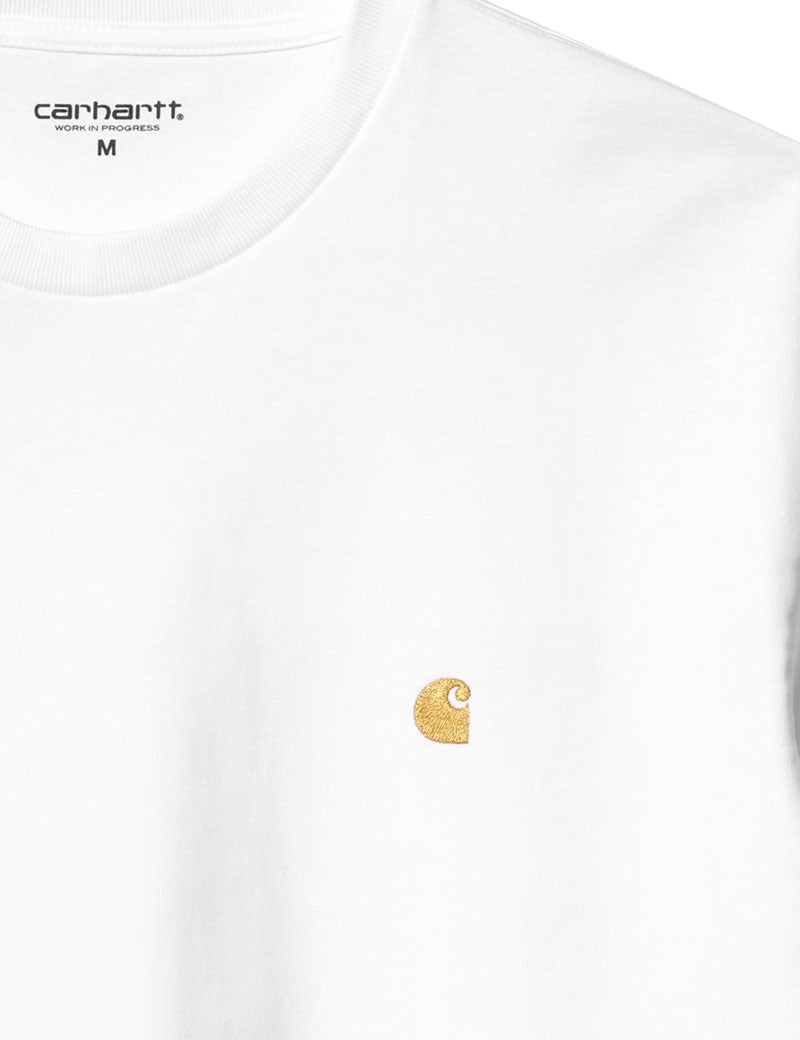 Carhartt Wip Chase Short Sleeve T-Shirt White Gold