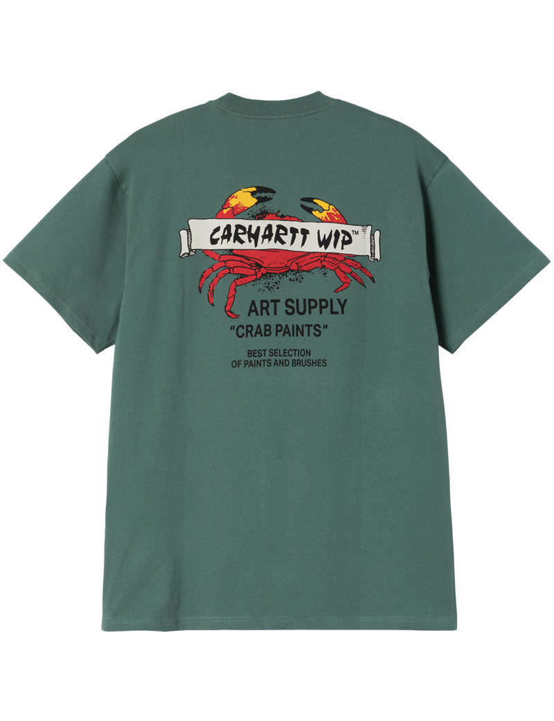 Carhartt Wip Short Sleeve Crab Paint T-Shirt Silver Pine