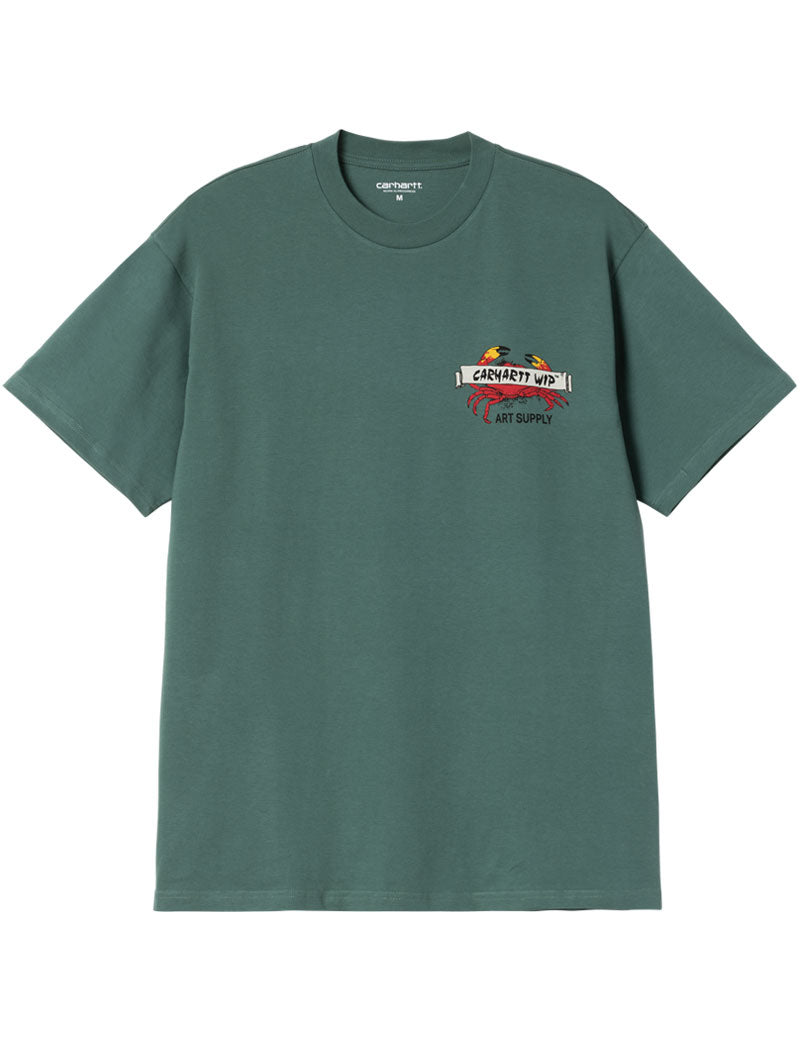 Carhartt Wip Short Sleeve Crab Paint T-Shirt Silver Pine