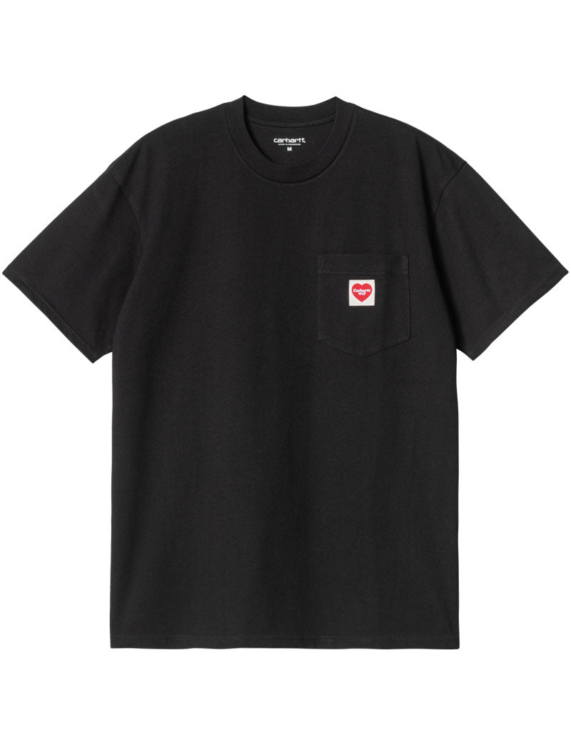 Carhartt WIP Short Sleeved Pocket Heart T-Shirt Black Red
