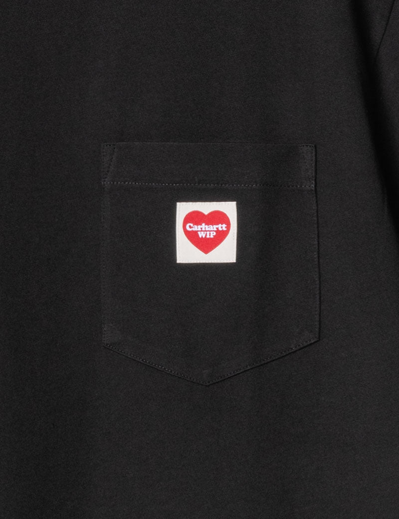 Carhartt WIP Short Sleeved Pocket Heart T-Shirt Black Red