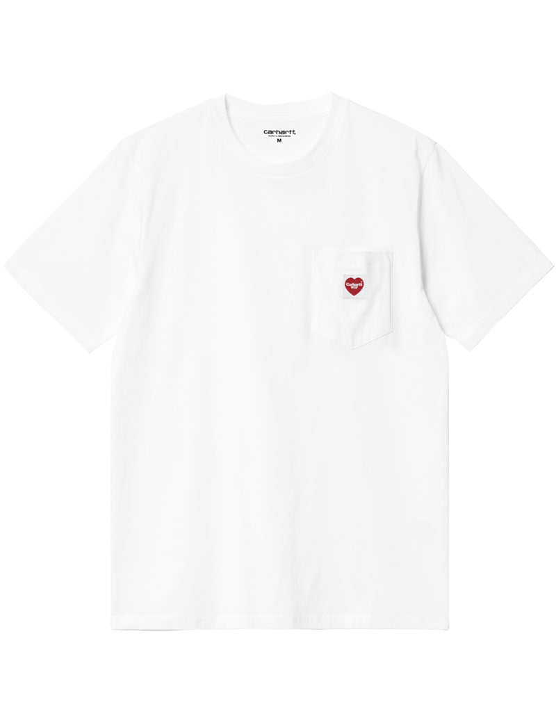 Carhartt WIP Short Sleeved Pocket Heart T-shirt White Red