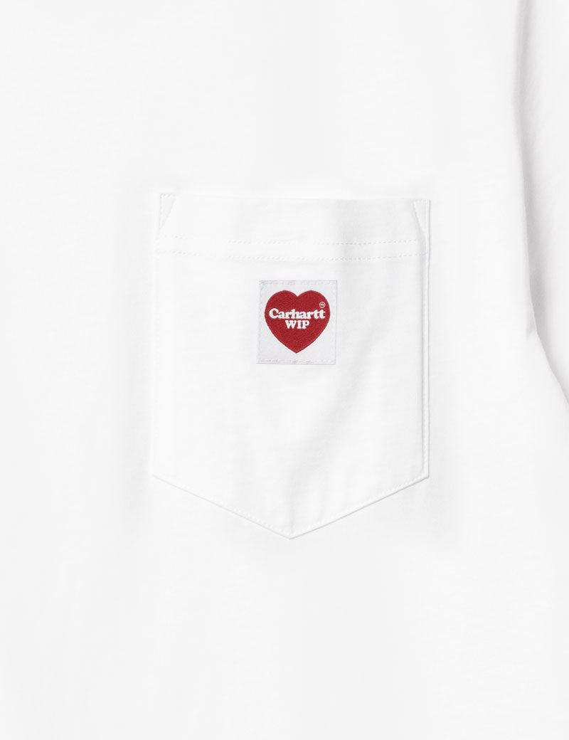 Carhartt WIP Short Sleeved Pocket Heart T-shirt White Red