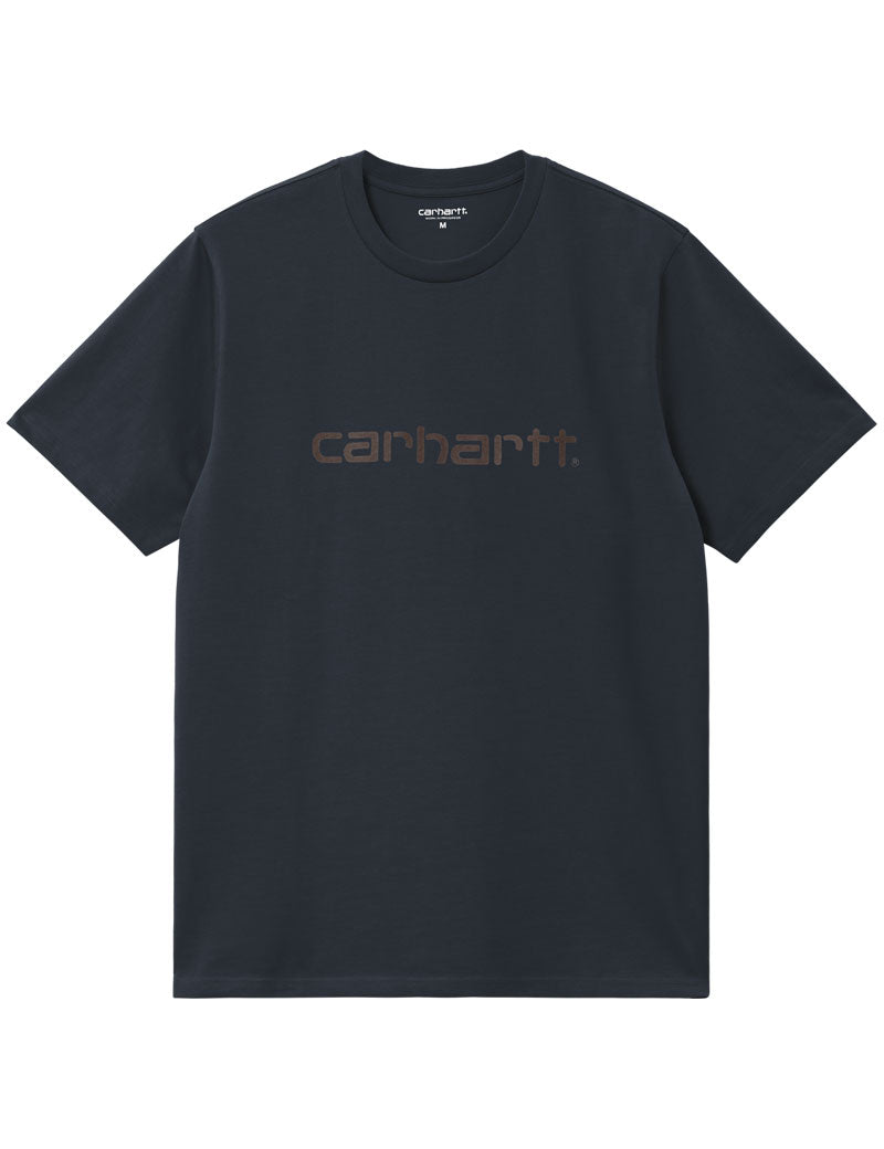 Carhartt Wip Short Sleeve Script T-Shirts Deep Night Palisander