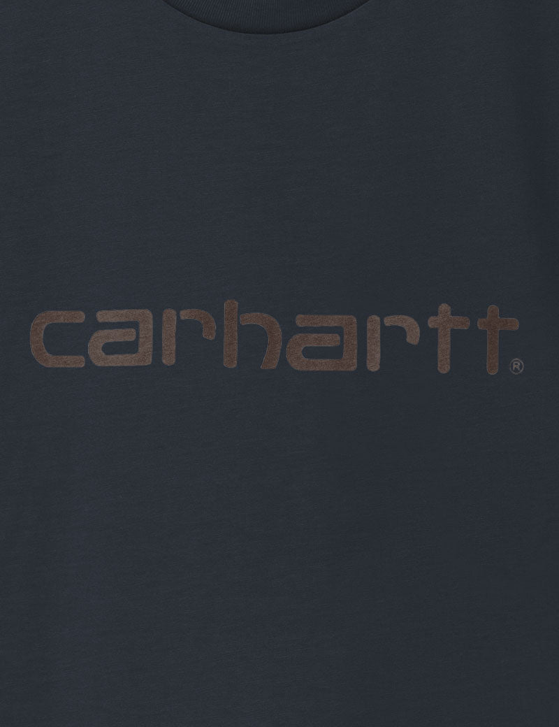 Carhartt Wip Short Sleeve Script T-Shirts Deep Night Palisander