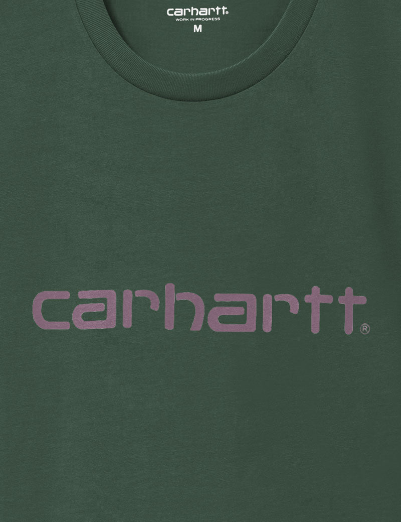 Carhartt Wip Short Sleeve Script T-Shirt Sycamore Tree Phlox