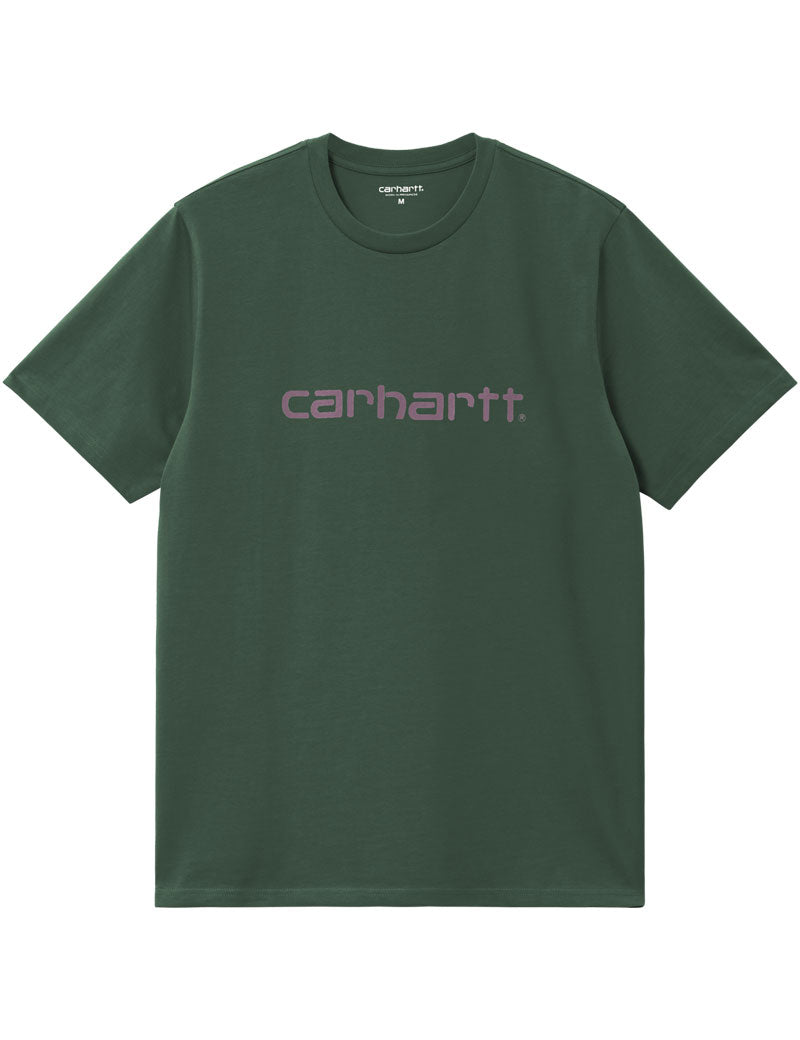 Carhartt Wip Short Sleeve Script T-Shirt Sycamore Tree Phlox