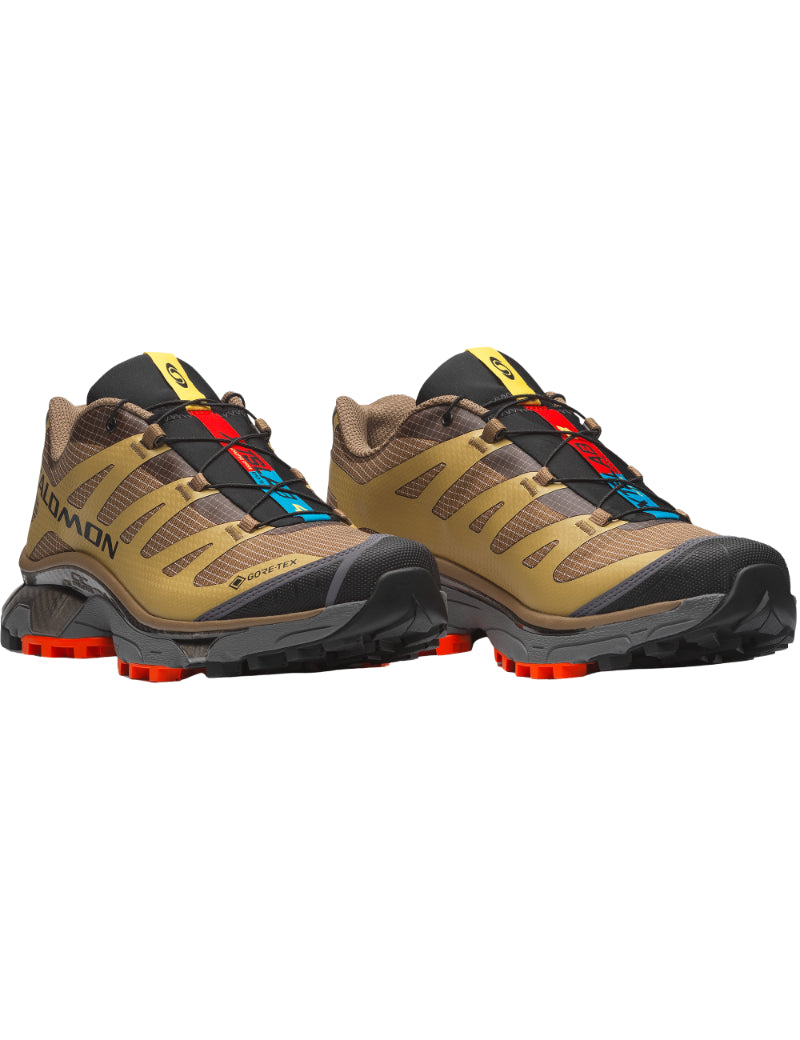 Salomon XT-4 OG GTX GORE-TEX Trainers Coyote Brown, Willow & Dragon Fire Angled View