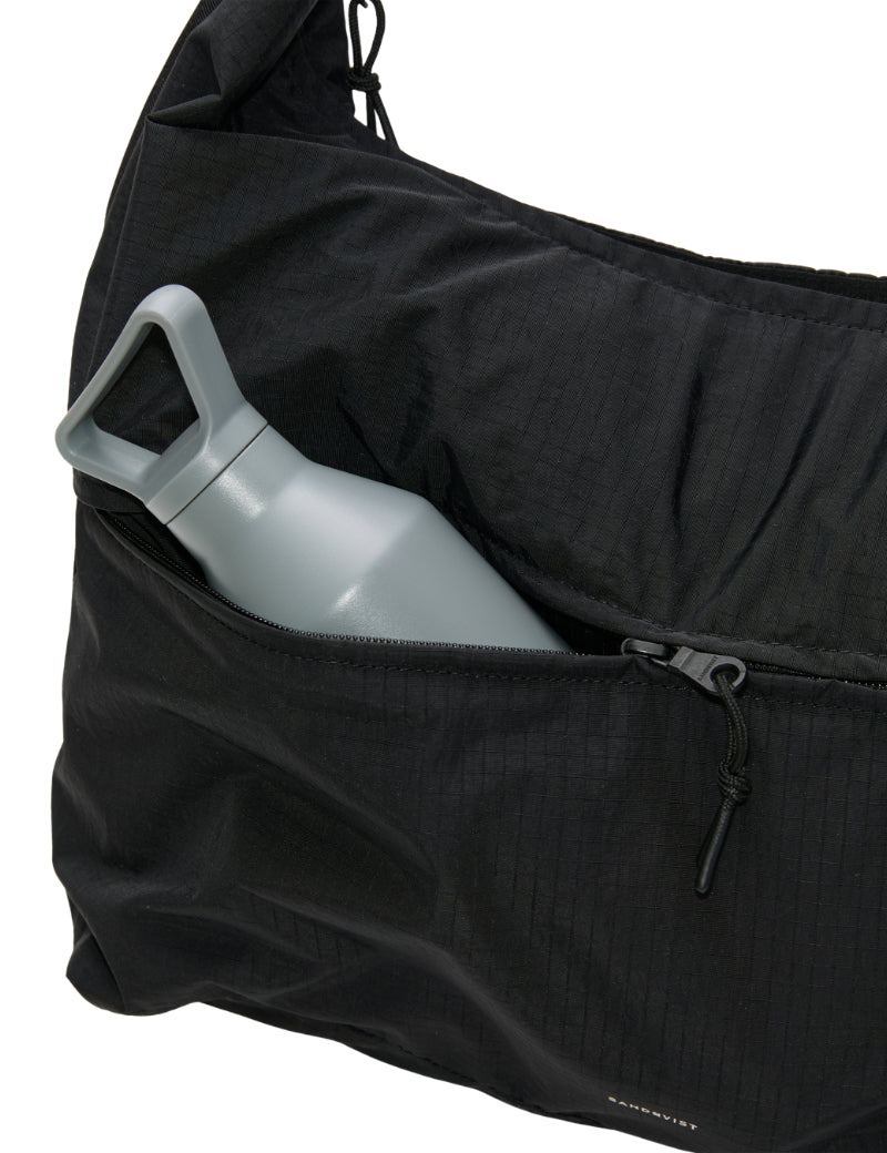 Sandqvist Grid Shoulder Bag Black Front Pocket