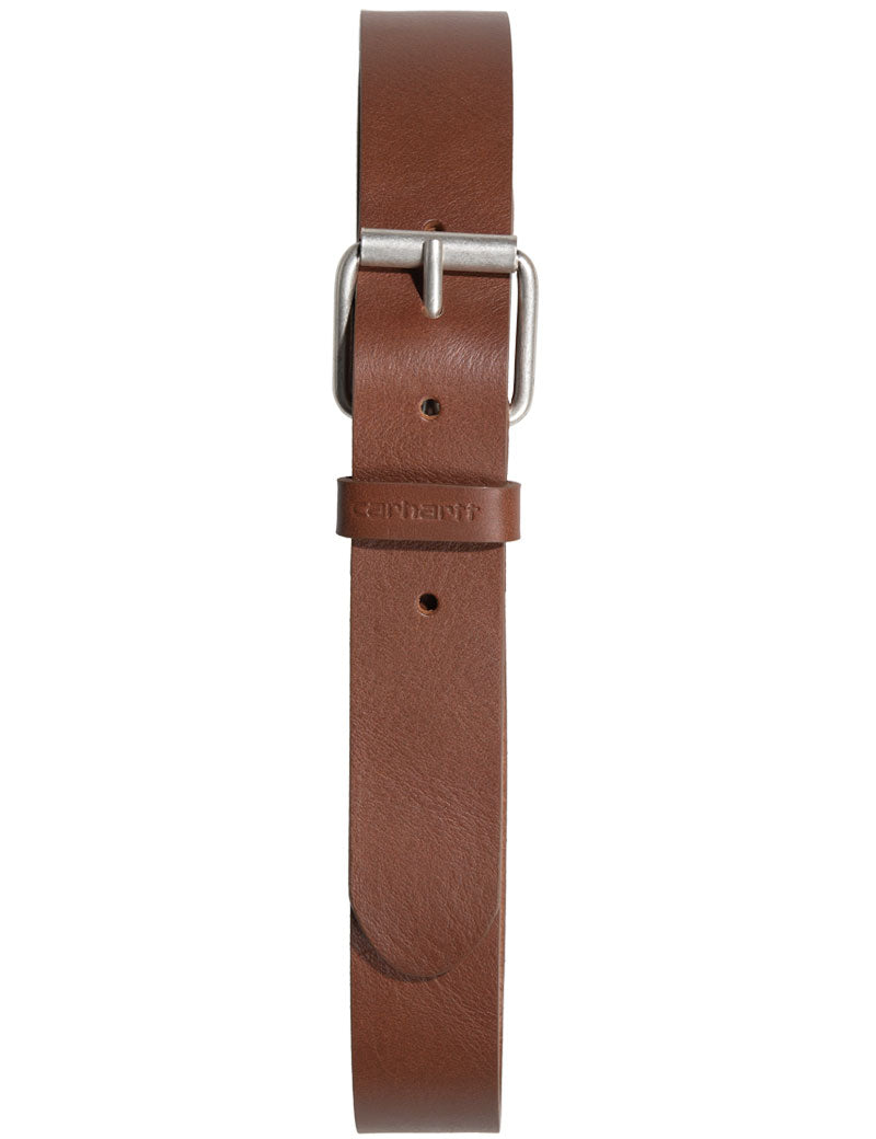 Carhartt Wip Script Belt Leather Cognac Silver