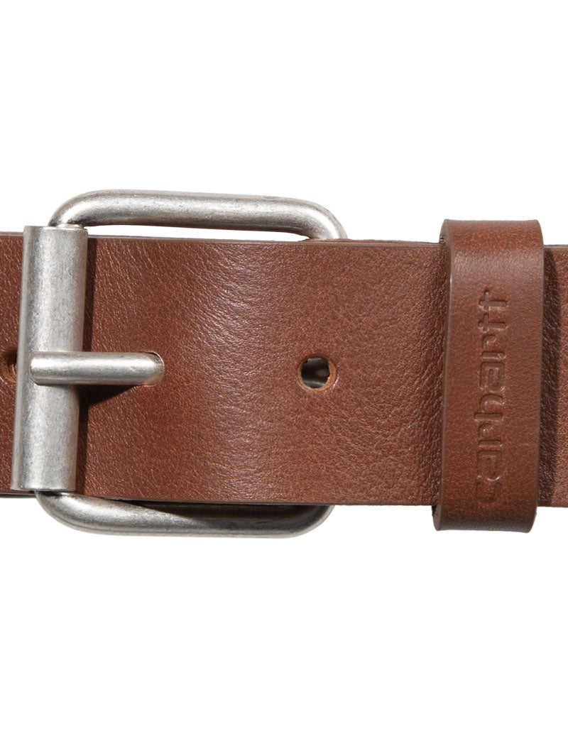 Carhartt Wip Script Belt Leather Cognac Silver
