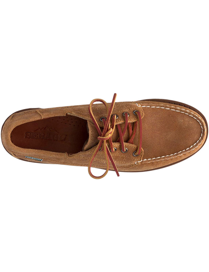 Sebago Askook Lug Suede Moccasins Waxed Beige Camel Top View