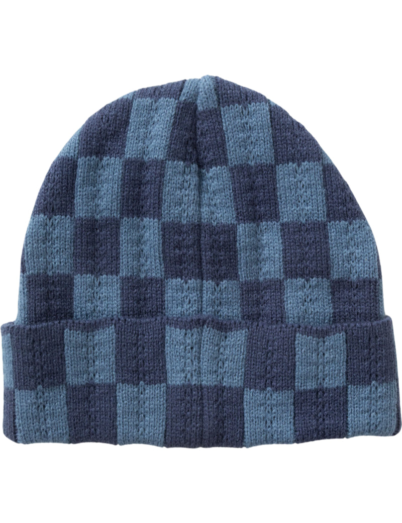 Service Works Chunky Check Beanie Navy Back