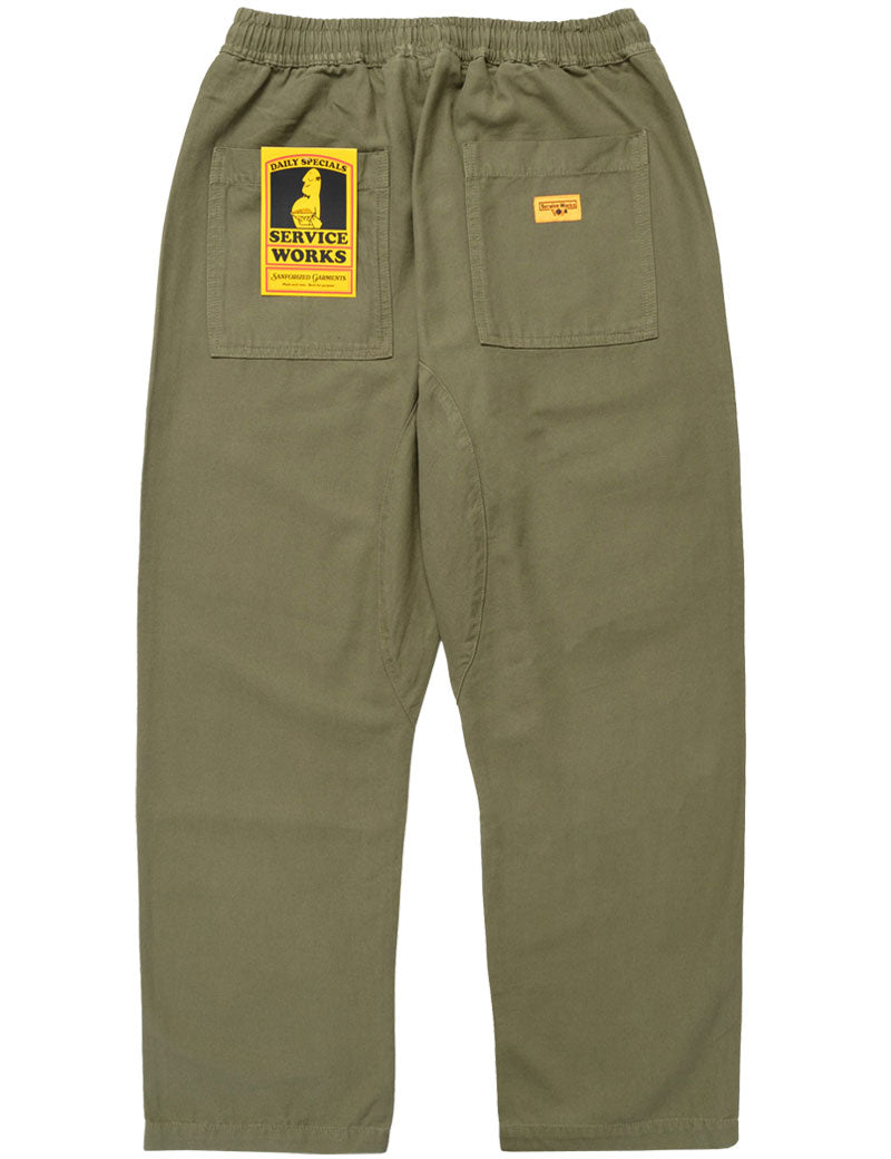 Service Works Classic Chef Pants Olive Back View