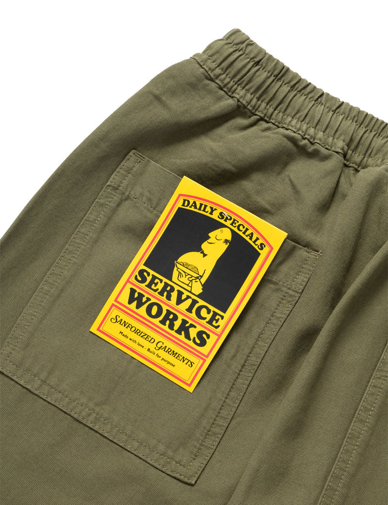 Service Works Classic Chef Pants Olive Pocket Detail