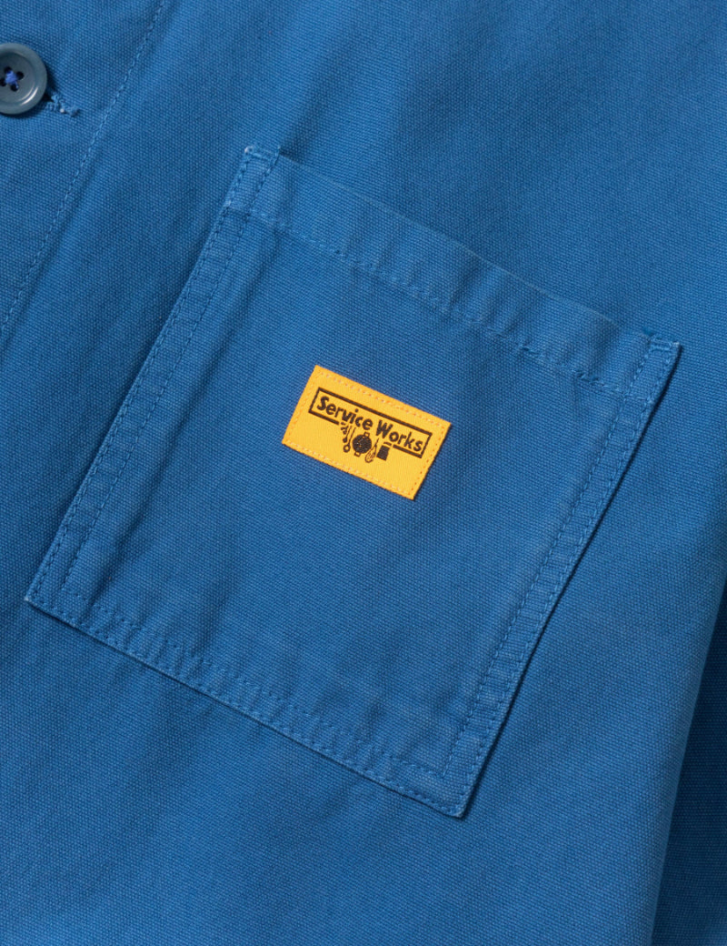 Service Works Classic Chore Shirt Cobalt Chest Pocket