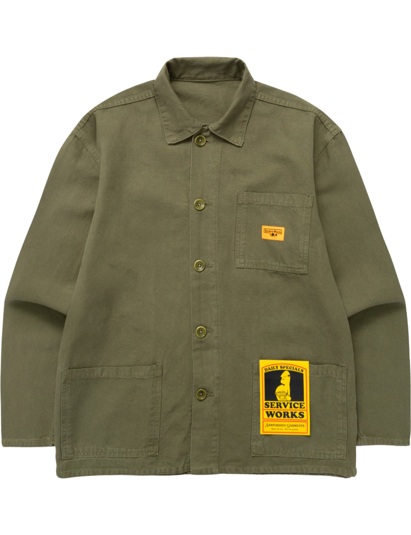Service Works Classic Chore Shirt Olive Front
