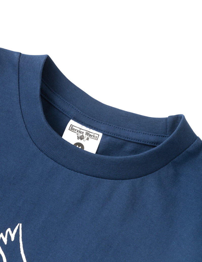 Service Works Dove T-Shirt Navy Collar