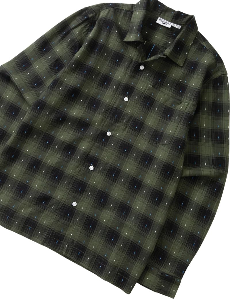 Service Works Drag Stitch Resort Shirt Olive Front Angle