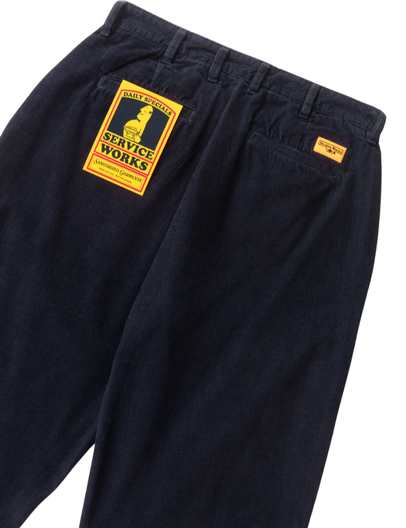 Service Works Fine Cord Part Timer Pant Dark Navy Back Pockets