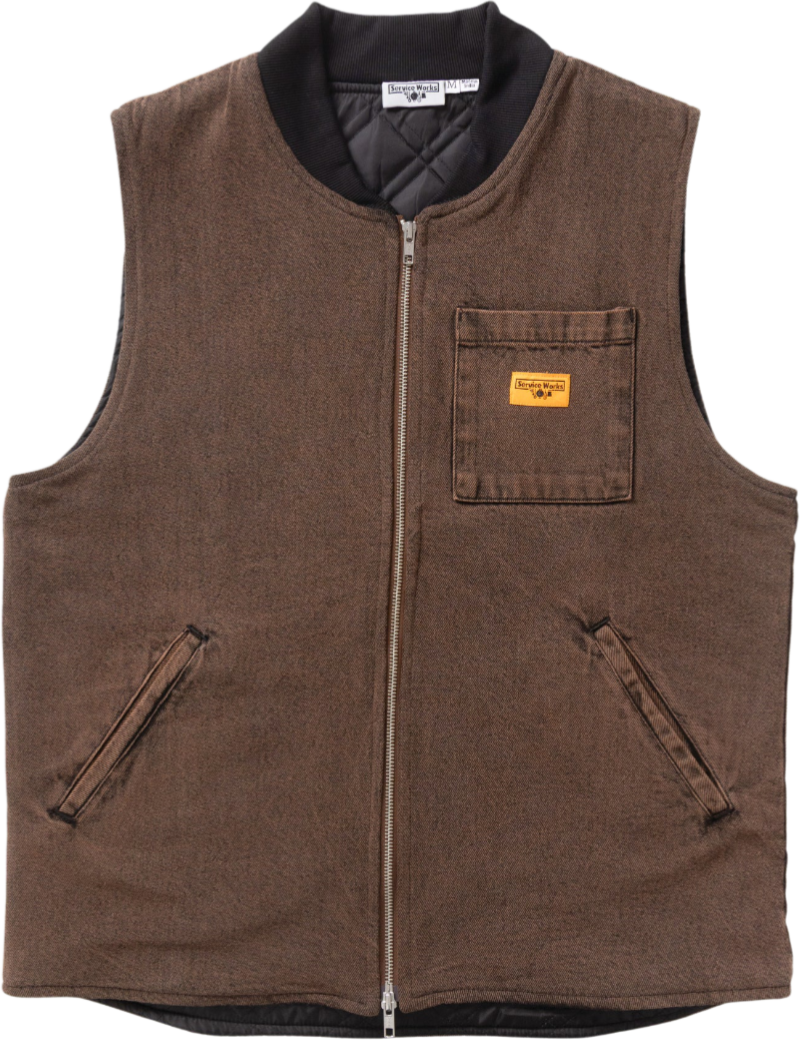 Service Works Over Dyed Work Vest Umber Front