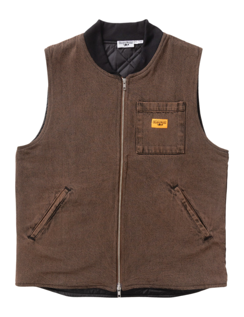 Service Works Over Dyed Work Vest Umber Front