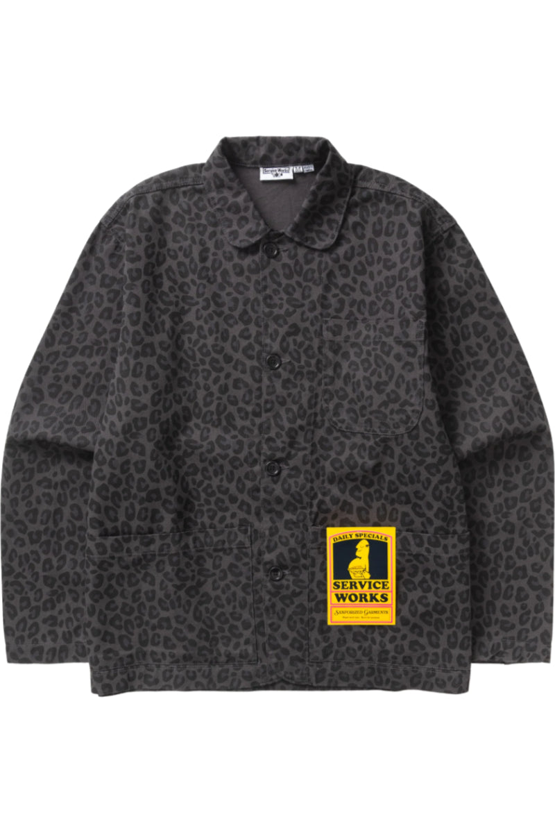 Service Works Patterned Easy Chef Shirt Black Leopard Front