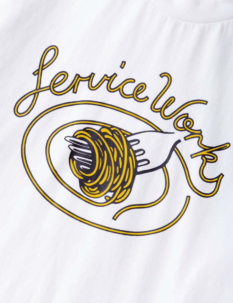 Service Works Spaghetti T-Shirt White Print Detail