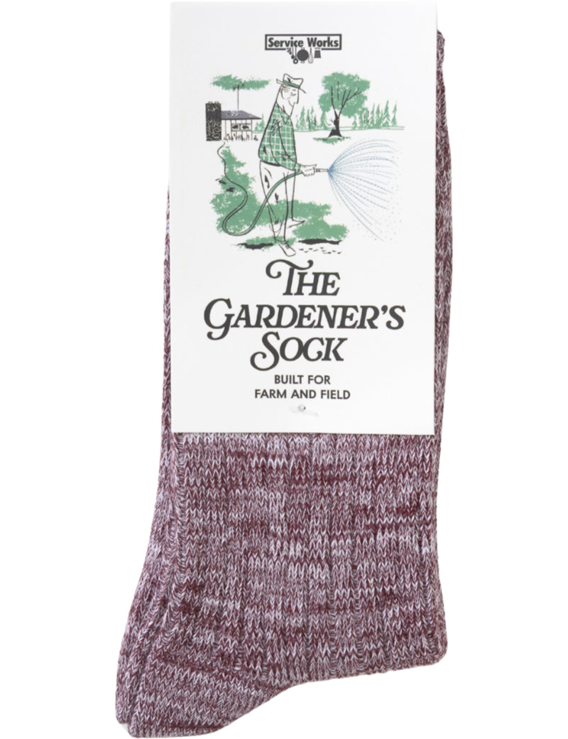 Service Works The Gardeners Sock Burgundy Packaged