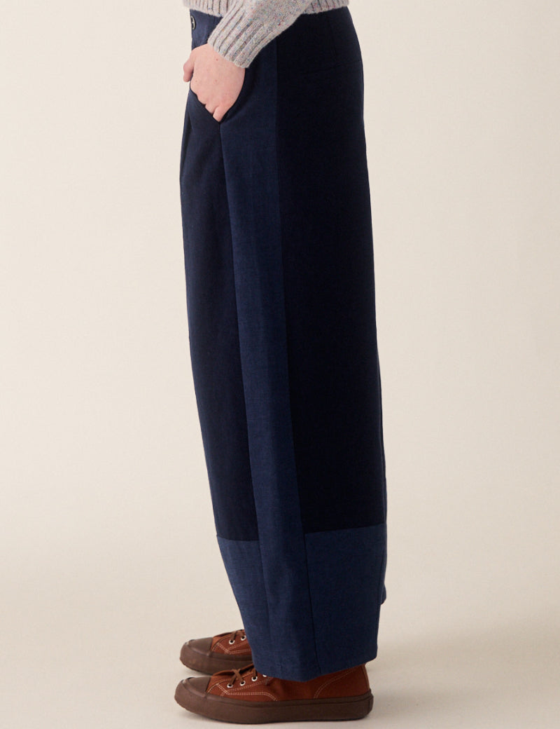 Sideline Leila Trousers Indigo Mix Side View